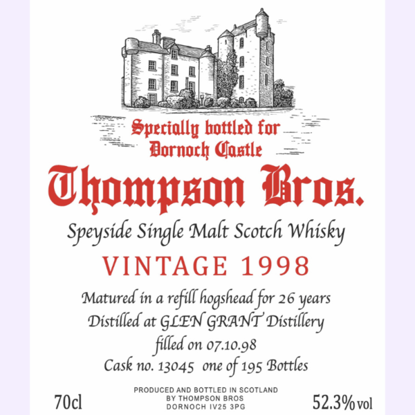 Glen Grant 1998 - Label
