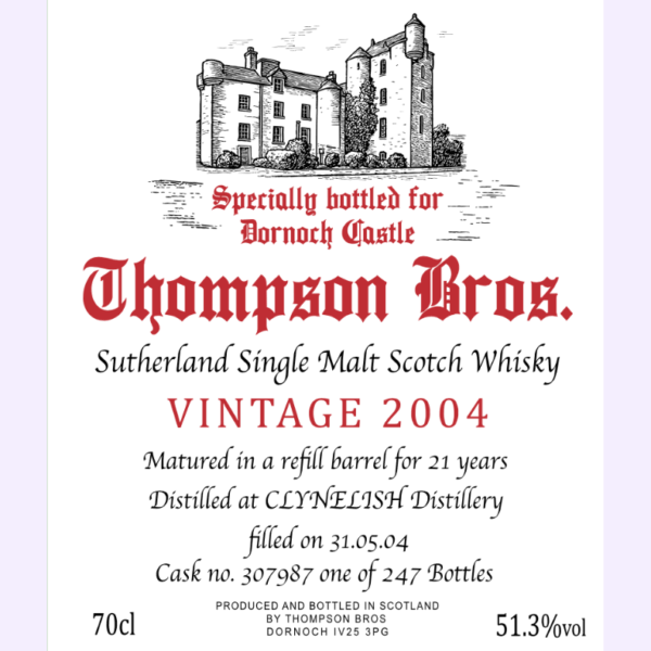 Clynelish DCH 2004 - Label